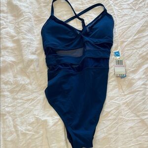 Bleu Rod Beattie Navy One Piece Swimsuit